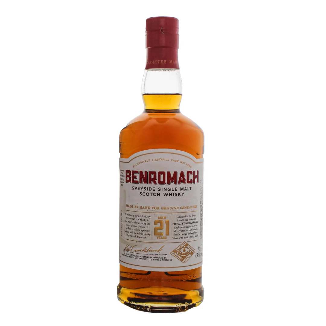 Benromach 21 Year Speyside Single Malt Scotch Whiskey
