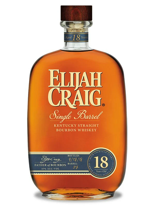 Elijah Craig 18 Year Old Single Barrel Bourbon Whiskey