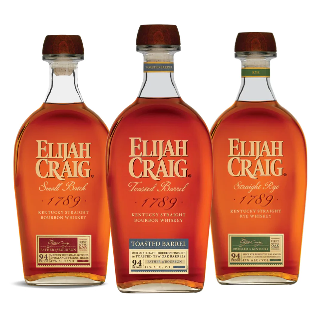 Elijah Craig Toasted Barrel, Small Batch, Rye 750ml 3 Bottle Combo