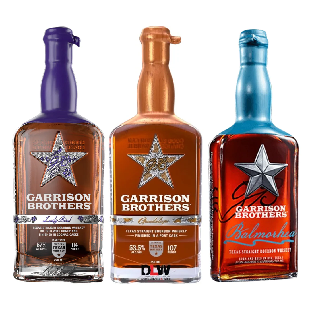 Garrison Lady Bird, Guadalupe, & Balmorhea Texas Straight Bourbon Whiskey 750ml 3 Bottle Combo