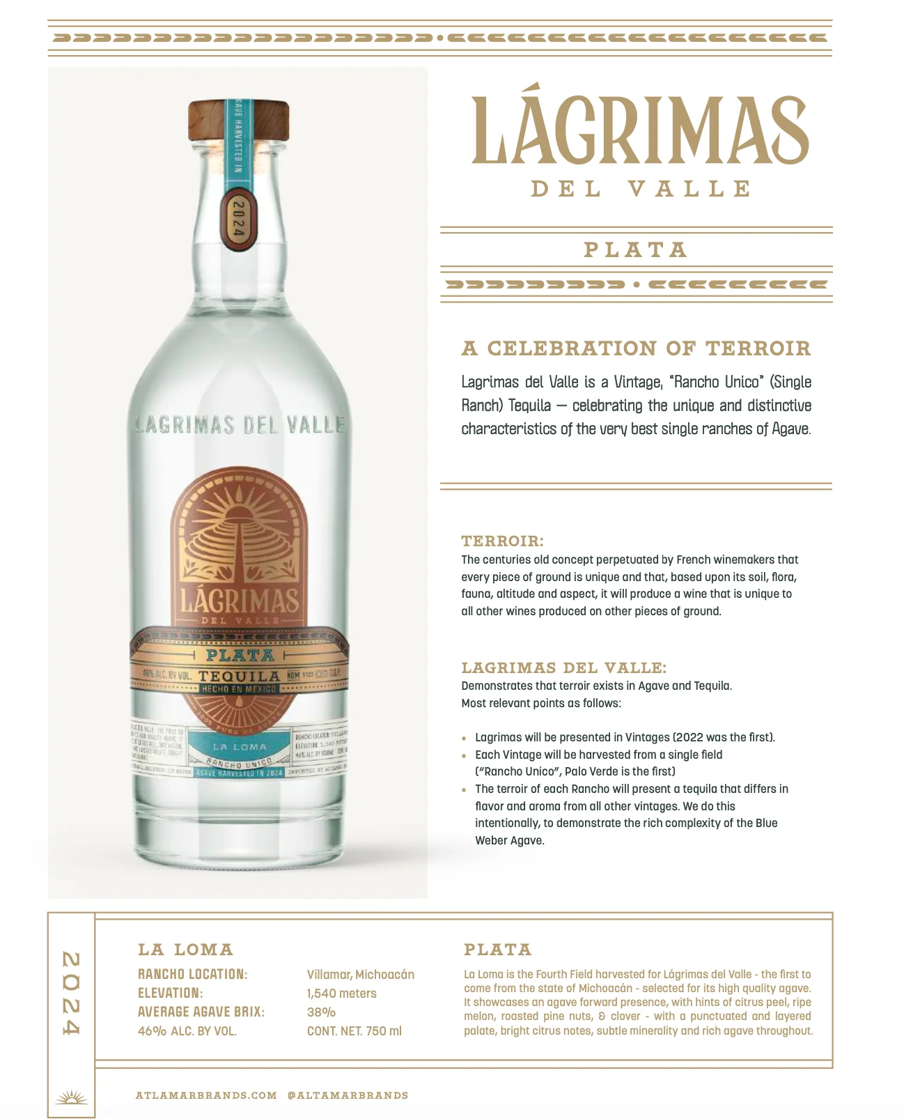Lagrimas Del Valle Plata Loma 750ml - Image 2