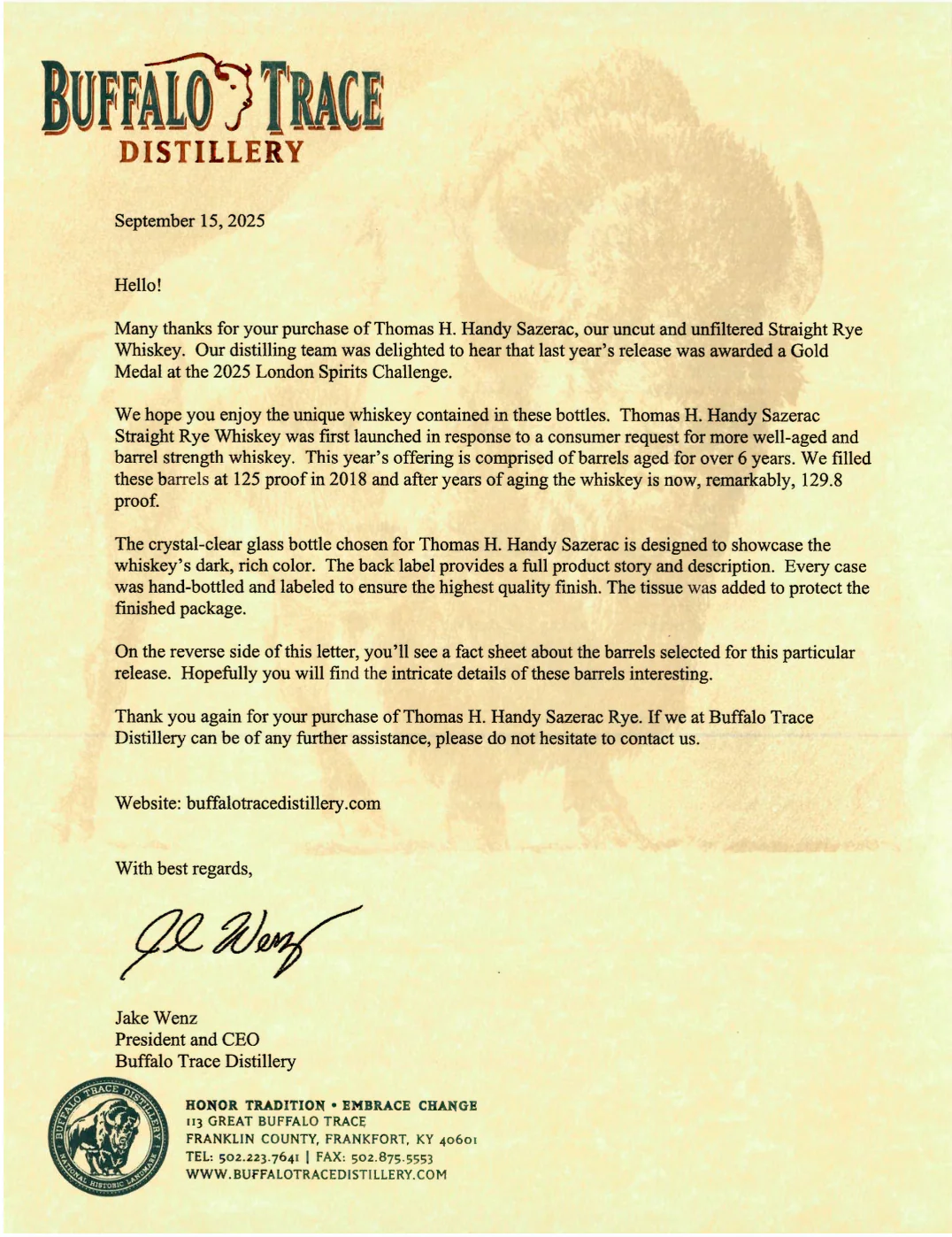 The 2025 Buffalo Trace Antique Collection BTAC + 6 Original Annual Release Letters 750ml 6 Bottle Case - Image 6