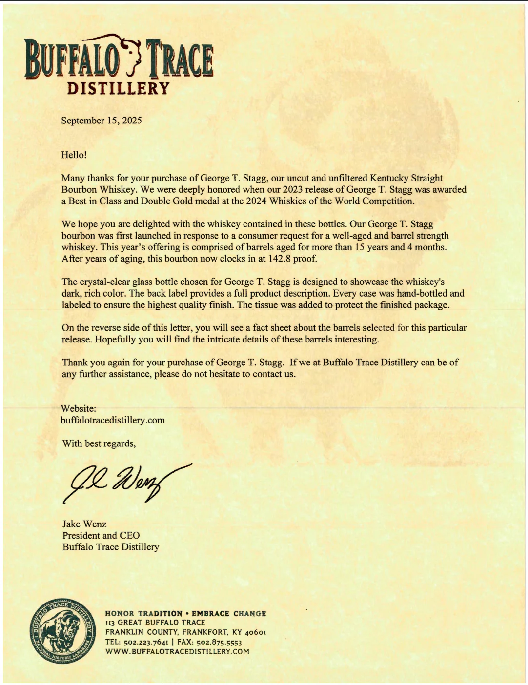 The 2025 Buffalo Trace Antique Collection BTAC + 6 Original Annual Release Letters 750ml 6 Bottle Case - Image 8