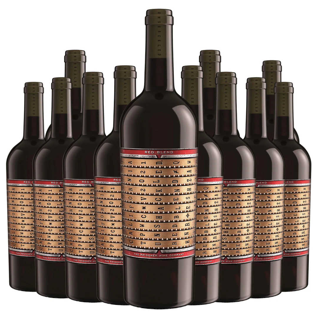 Unshackled Red Wine California 750ml 12 Bottle Case - Free Shipping