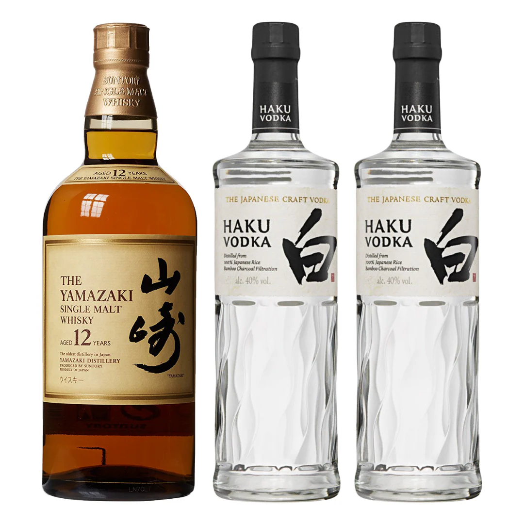 Yamazaki 12 Year & Haku Japanese Vodka 3 Bottle Combo 750ml